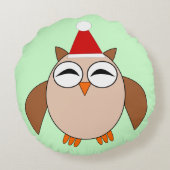 かわいいクリスマスフクロウ枕 ラウンドクッション (裏面)