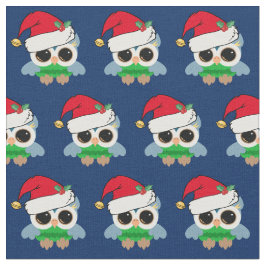 かわいいクリスマスフクロウ ファブリック