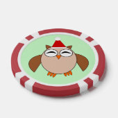 かわいいクリスマスフクロウ ポーカーチップ (シングル)