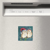 かわいいクリスマスフクロウ マグネット (インサイチュ (食洗機))