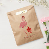 かわいいクリスマスフラミンゴとタイポグラフィ フェイバーバッグ (封をした状態)