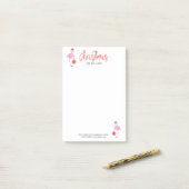 かわいいクリスマスフラミンゴメリークリスマスオーナメント ポストイット (デスク上)