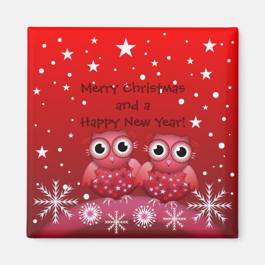 かわいいクリスマスフール&カスタム文字マグネット マグネット (正面)