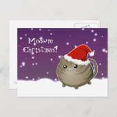 かわいいクリスマスブラウン虎猫子猫 シーズンポストカード (正面/裏面)