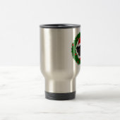 かわいいクリスマスブラックプグサンタインリース トラベルマグ (中央)