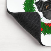 かわいいクリスマスブラックプグサンタインリース マウスパッド (コーナー)