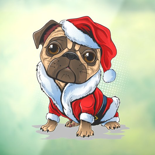 かわいいクリスマスプグサンタスーツ ウィンドウサイン (シート3)