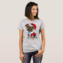 かわいいクリスマスプグサンタスーツ Tシャツ
