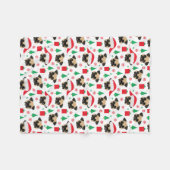 かわいいクリスマスプグ フリースブランケット (正面(横))