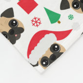 かわいいクリスマスプグ フリースブランケット (角)