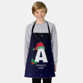 かわいいクリスマスプレゼントのグリーティングシーズン エプロン (着用した状態)