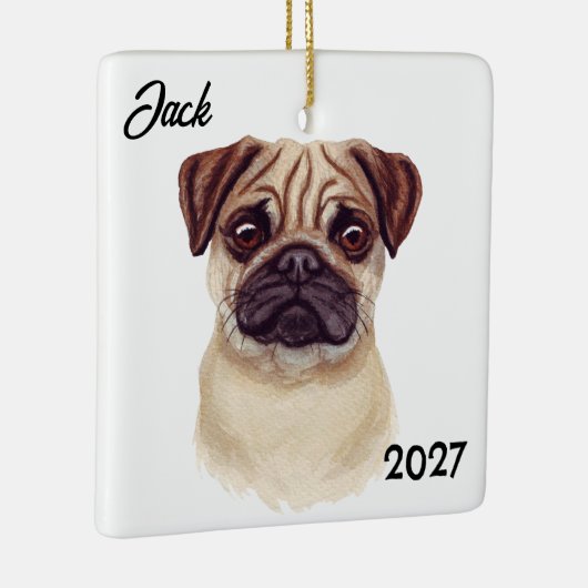 かわいいクリスマスプードル セラミックオーナメント (右)