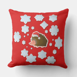 かわいいクリスマスヘッジホッグサンタハットアイススノーフレーク アウトドアクッション