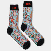 かわいいクリスマスヘッジホッグパターンウィンターホリデー ソックス (右)