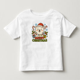 かわいいクリスマスベアのイラスト トドラーTシャツ