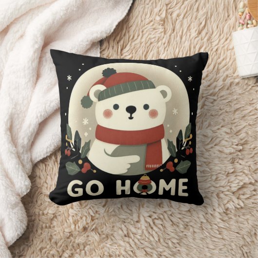 かわいいクリスマスベアーに帰る クッション (ブランケット)