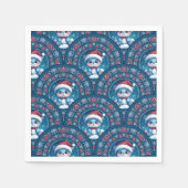 かわいいクリスマスベアーマンダラデコスケールデコページ スタンダードカクテルナプキン (正面)