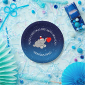 かわいいクリスマスベビーゾウ ペーパープレート (パーティー)