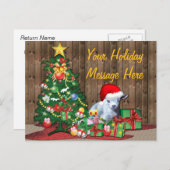 かわいいクリスマスベビーヤギ シーズンポストカード (正面/裏面)