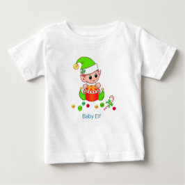 かわいいクリスマスベビー小妖精や小人&紙吹雪 ベビーTシャツ