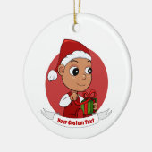 かわいいクリスマスベビー漫画セラミックオーナメント セラミックオーナメント (左)