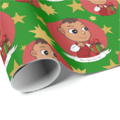 かわいいクリスマスベビー漫画ラッピング紙 ラッピングペーパー (ロールコーナー)