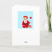 かわいいクリスマスベビー、ハートと松 シーズンカード (裏面)