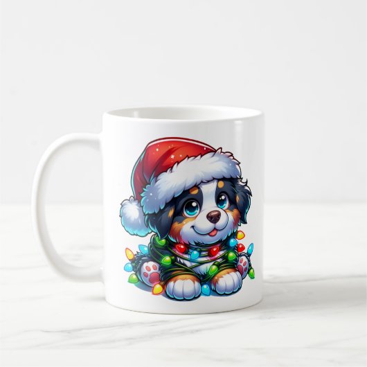 かわいいクリスマスベルネーズマウンテンドッグ コーヒーマグカップ (左)