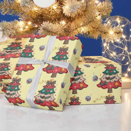 かわいいクリスマスベル線画 ラッピングペーパー (クリスマス)