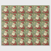 かわいいクリスマスベル線画 ラッピングペーパー (フラット)