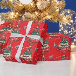 かわいいクリスマスベル線画 ラッピングペーパー