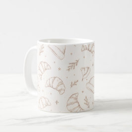 かわいいクリスマスベーカリークロワッサン柄 コーヒーマグカップ