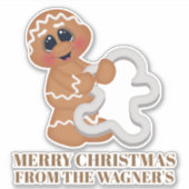 かわいいクリスマスベーキングのクッキーのステッカー シール (正面)