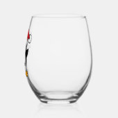 かわいいクリスマスペンギンがパーソナライズ ステムなしワイングラス (左)