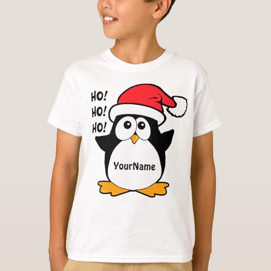 かわいいクリスマスペンギンがパーソナライズ Tシャツ (正面)