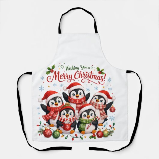 かわいいクリスマスペンギン エプロン (正面)
