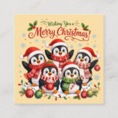 かわいいクリスマスペンギン スクエア名刺 (裏面)