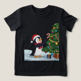 かわいいクリスマスペンギンTシャツ トライブレンドTシャツ