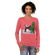 かわいいクリスマスペンギンTシャツ