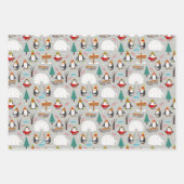 かわいいクリスマスホリデーウィンターワンダーランド漫画 ラッピングペーパーシート (正面)