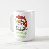 かわいいクリスマスホリデーカートゥーン猫おもしろいことわざ コーヒーマグカップ (正面左)
