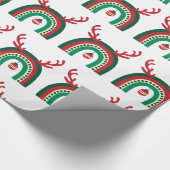 かわいいクリスマスホリデークリスマスレインボーギフト ラッピングペーパー (角)