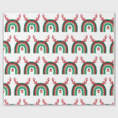 かわいいクリスマスホリデークリスマスレインボーギフト ラッピングペーパー