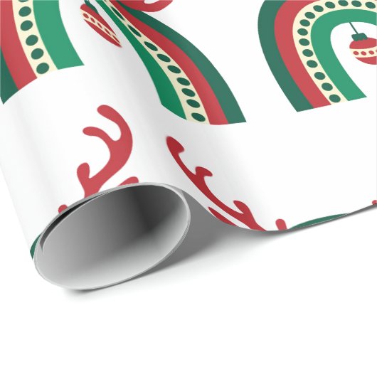 かわいいクリスマスホリデークリスマスレインボーギフト ラッピングペーパー (ロールコーナー)