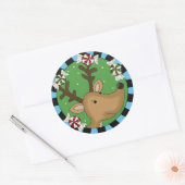 かわいいクリスマスホリデートナカイのシール ラウンドシール (封筒)