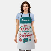 かわいいクリスマスホリデーバースデーパーティパーソナライズされた エプロン (着用した状態)