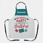 かわいいクリスマスホリデーバースデーパーティパーソナライズされた エプロン (正面)
