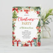 かわいいクリスマスホリデーパーティー 招待状 (スタンド正面)