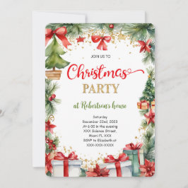 かわいいクリスマスホリデーパーティー 招待状