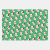 かわいいクリスマスホリデーピッグ ラッピングペーパーシート (正面)